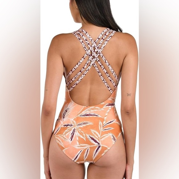 La Blanca Women's Multi Strap Cross Back One Piece Swimsuit Sienna/Sandy Cove16 - Picture 2 of 7